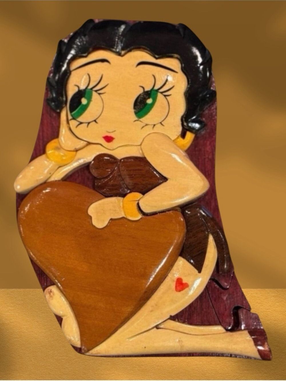 Betty Boop Wooden Puzzle Trinket Box 1990s